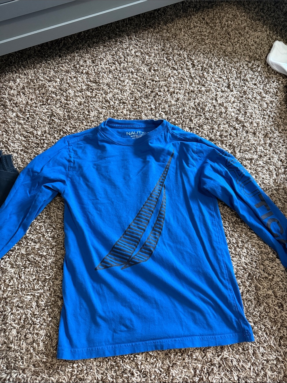 Nautica Royal Blue Long Sleeve Tee with Sail Graphic
